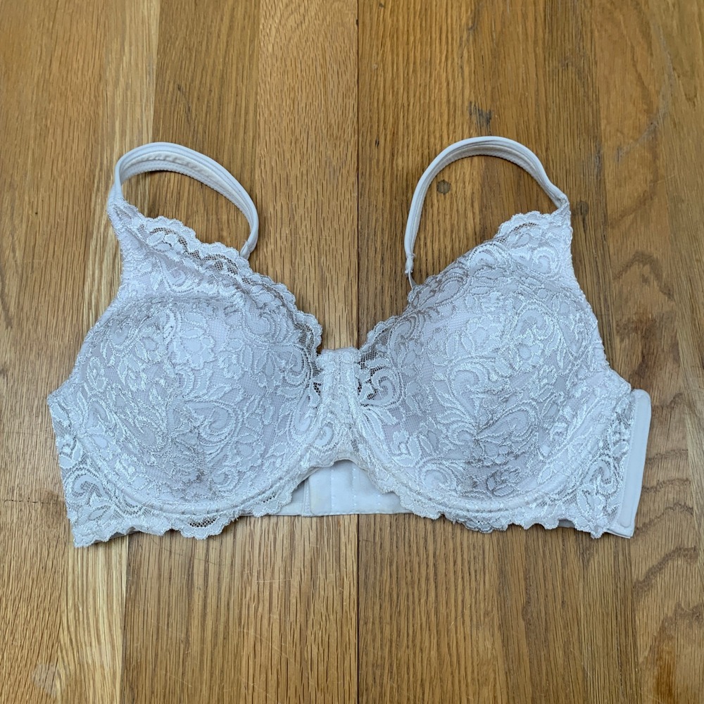 Leading Lady White Lace Full Coverage Underwire Bra Style 5044 Size 40D